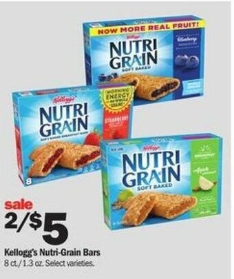 Meijer Kellogg's Nutri-Grain Bars 1.3 oz offer