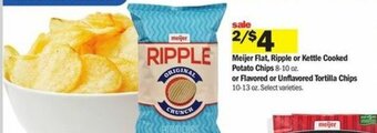 Meijer Meijer Flat, Ripple Or Kettle Cooked Potato Chips 8-10 oz offer