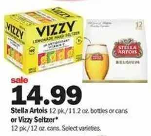 Meijer Stella Artois Or Vizzy Seltzer offer