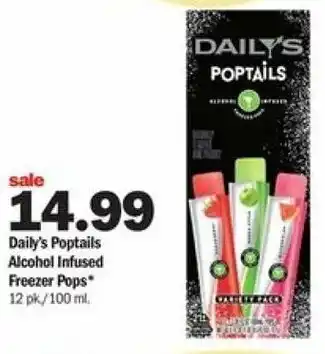 Meijer Daily's Poptails Alcohol Infused Freezer Pops 100ml offer