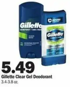 Meijer Gillette Clear Gel Deodorant 3.4-3.8 oz offer