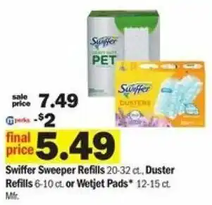 Meijer Swiffer Sweeper Refills, Duster Refills Or Wetjet Pads offer