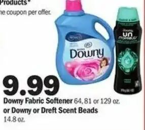Meijer Downy Fabric Softener 64.81 Or 129 oz Or Downy Or Dreft Scent Beads 14.8 oz offer