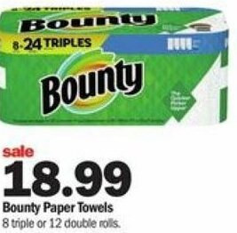 Meijer Bounty Paper Towels offer
