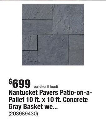 The Home Depot Nantucket pavers patio-on-a-pallet 10 ft. x 10 ft. concrete gray basket weave yorkstone paver (37 pieces/100 sq. ft) offer