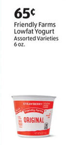 Aldi Friendly Farms Lowfat Yogurt 6 oz offer