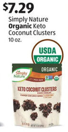 Aldi Simply Nature Organic Keto Coconut Clusters 10 oz offer