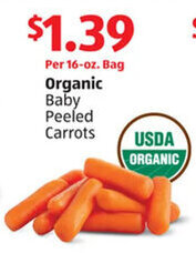 Aldi Organic Baby Peeled Carrots offer