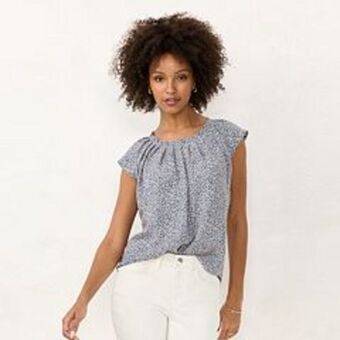 Kohl's Women's lc lauren conrad pleated scoopneck top offer