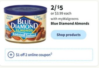 Walgreens Blue diamond almonds offer