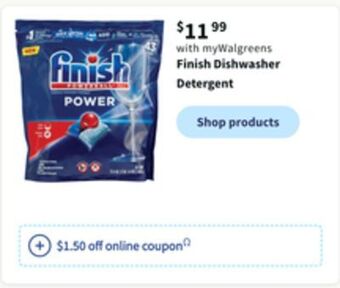 Walgreens Finish dishwasher detergent offer