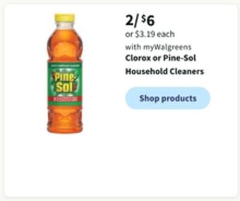 Walgreens Clorox or pine-sol household cleaners offer