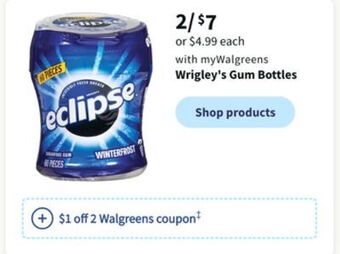 Walgreens Wrigley's gum bottles offer