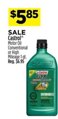 Dollar General Castrol® motor oil conventional or high mileage offer