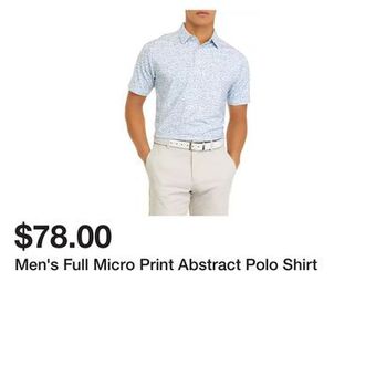 Belk Men's full micro print abstract polo shirt offer