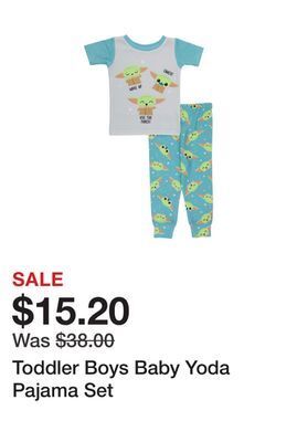 Belk Toddler boys baby yoda pajama set offer