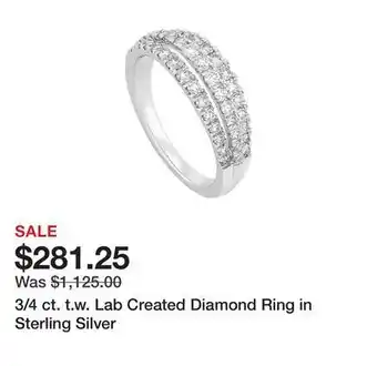 Belk 3/4 ct. t.w. lab created diamond ring in sterling silver offer