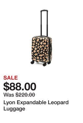 Belk Lyon expandable leopard luggage offer