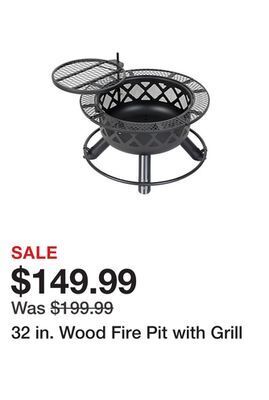 Tractor Supply Company 32 in. wood fire pit with grill offer