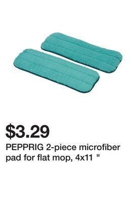 Ikea Pepprig 2-piece microfiber pad for flat mop, 4x11 offer