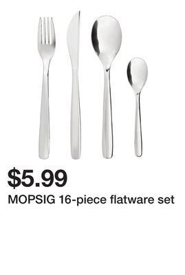 Ikea Mopsig 16-piece flatware set offer