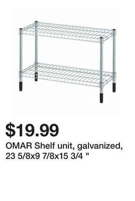 Ikea Omar shelf unit, galvanized, 23 5/8x9 7/8x15 3/4 offer