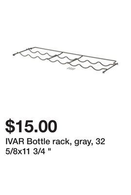 Ikea Ivar bottle rack, gray, 32 5/8x11 3/4 offer