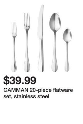 Ikea Gamman 20-piece flatware set, stainless steel offer