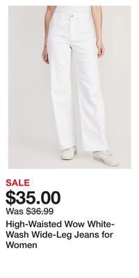 Old Navy High-waisted wow white-wash wide-leg jeans for women offer