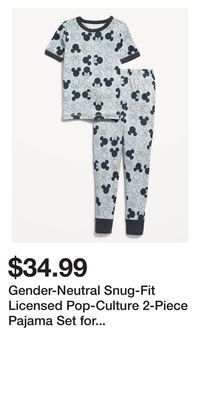 Old Navy Gender-neutral snug-fit licensed pop-culture 2-piece pajama set for kids offer