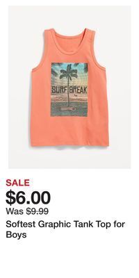 Old Navy Softest graphic tank top for boys offer