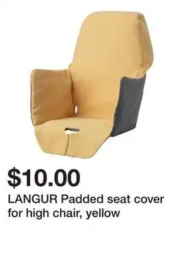 Ikea Langur padded seat cover for high chair, yellow offer