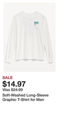 Old Navy Soft-washed long-sleeve graphic t-shirt for men offer