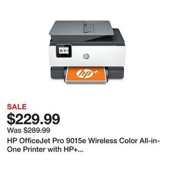 Office Depot Hp officejet pro 9015e wireless color all-in-one printer with hp+ (1g5l3a) offer