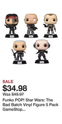 Game Stop Funko pop! star wars: the bad batch vinyl figure 5 pack gamestop exclusive offer