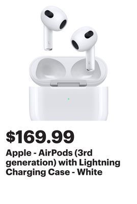 Best Buy Apple - airpods (3rd generation) with lightning charging case - white offer