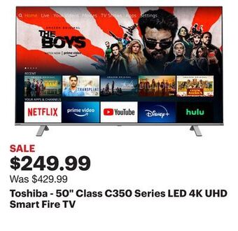 Best Buy Toshiba - 50 class c350 series led 4k uhd smart fire tv offer