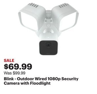 Best Buy Blink - outdoor wired 1080p security camera with floodlight offer
