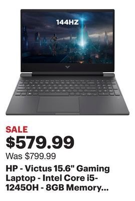 Best Buy Hp - victus 15.6 gaming laptop - intel core i5-12450h - 8gb memory - nvidia geforce gtx 1650 - 512gb ssd - mica silver offer
