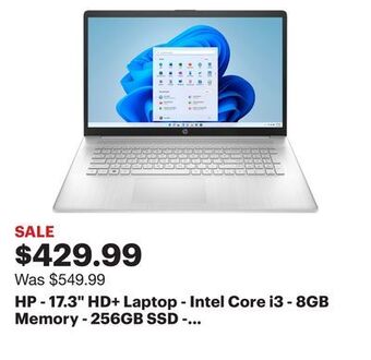Best Buy Hp - 17.3 hd+ laptop - intel core i3 - 8gb memory - 256gb ssd - natural silver offer