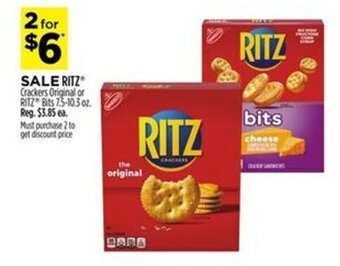 Dollar General Ritz Crackers Original or Ritz Bits 7.5-10.3 oz offer