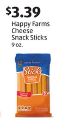 Aldi Happy farms cheese snack sticks offer
