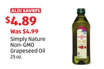 Aldi Simply nature non-gmo grapeseed oil offer