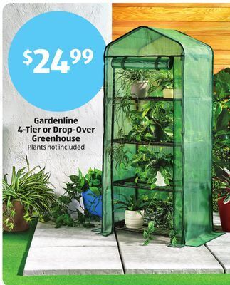 Aldi Gardenline 4-tier or drop-over greenhouse offer