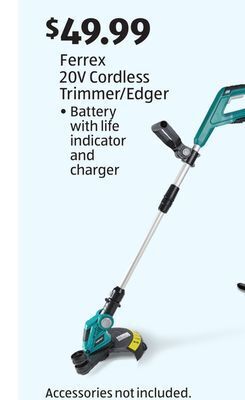 Aldi Ferrex 20v cordless trimmer/edger offer