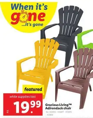 Lidl Gracious living™ adirondack chair offer