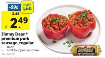 Lidl Jimmy dean® premium pork sausage, regular offer