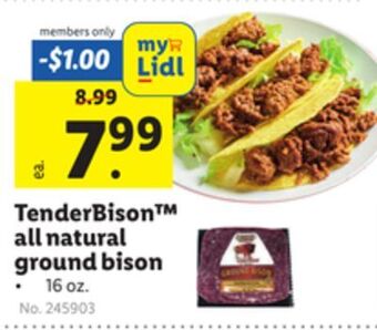 Lidl Tenderbison™ all natural ground bison offer
