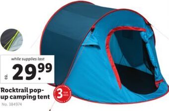 Lidl Rocktrail pop-up camping tent offer
