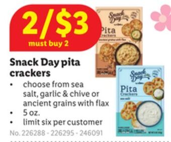 Lidl Snack day pita crackers offer